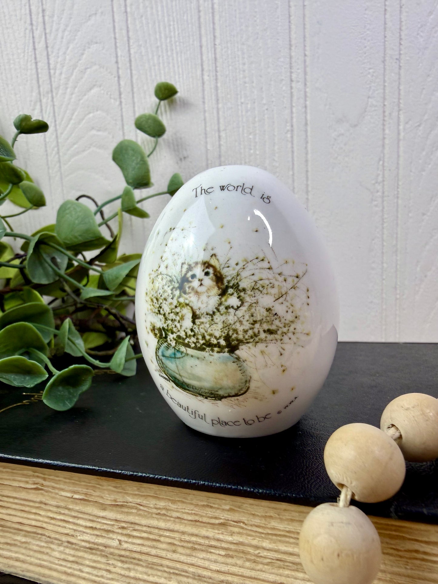 Vintage Holly Hobbie Porcelain Egg