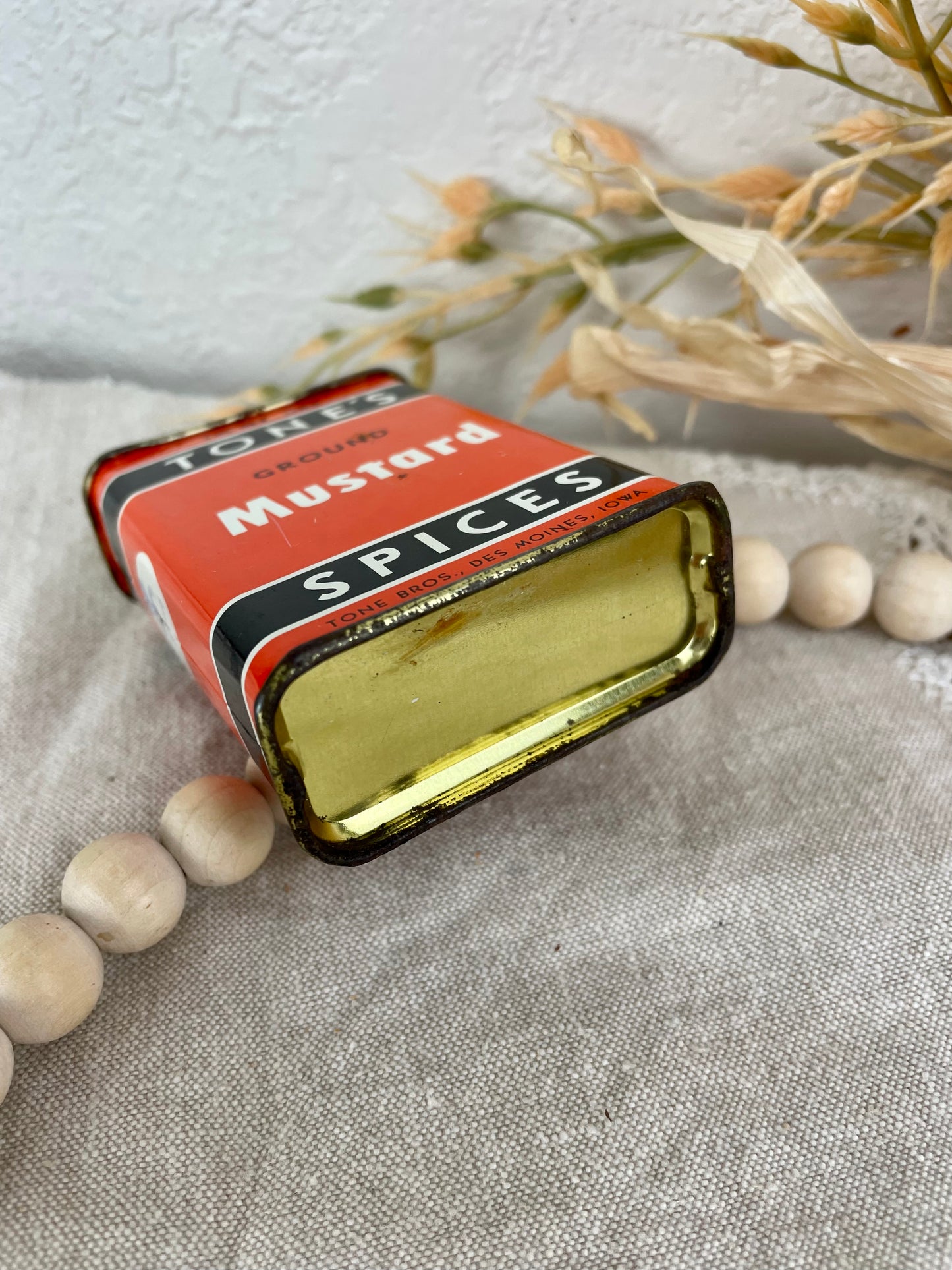 Vintage Tone’s Spice Tin- Mustard