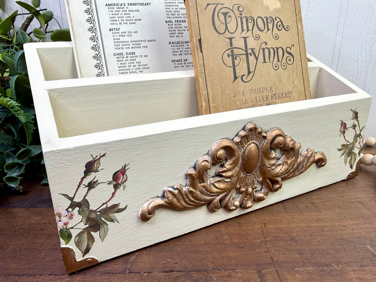 Upcycled Letter Organizer with Roses