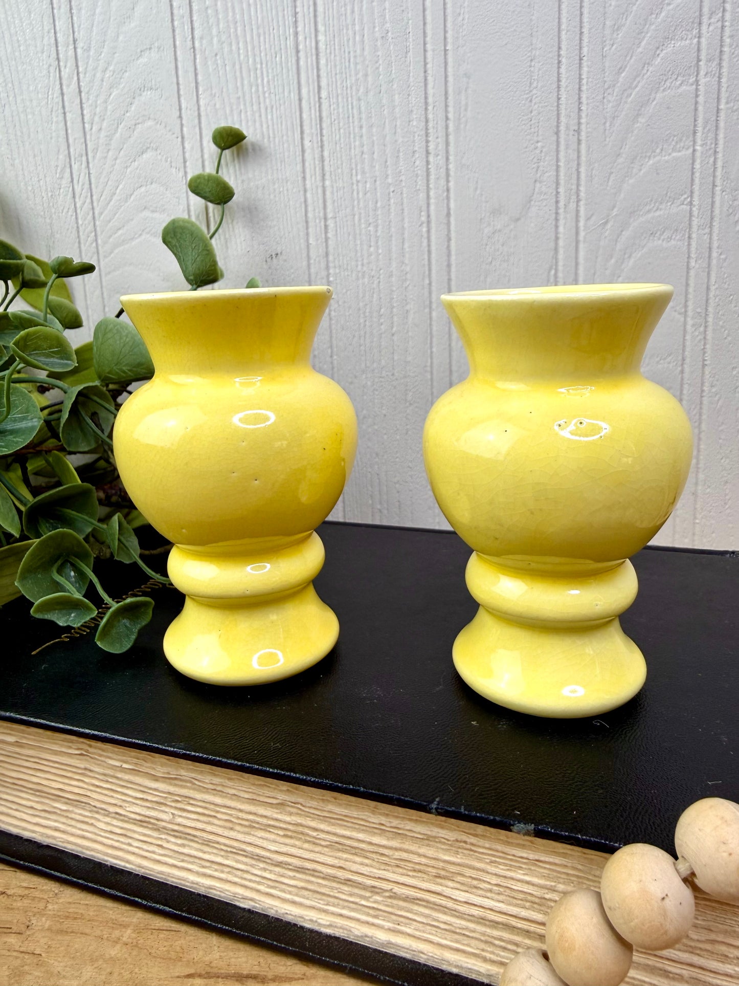 Vintage Ceramic Mini Vase Set with Hand Painted Butterflies