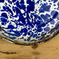 Vintage Blue & White Marbled Enamel Pie Pan