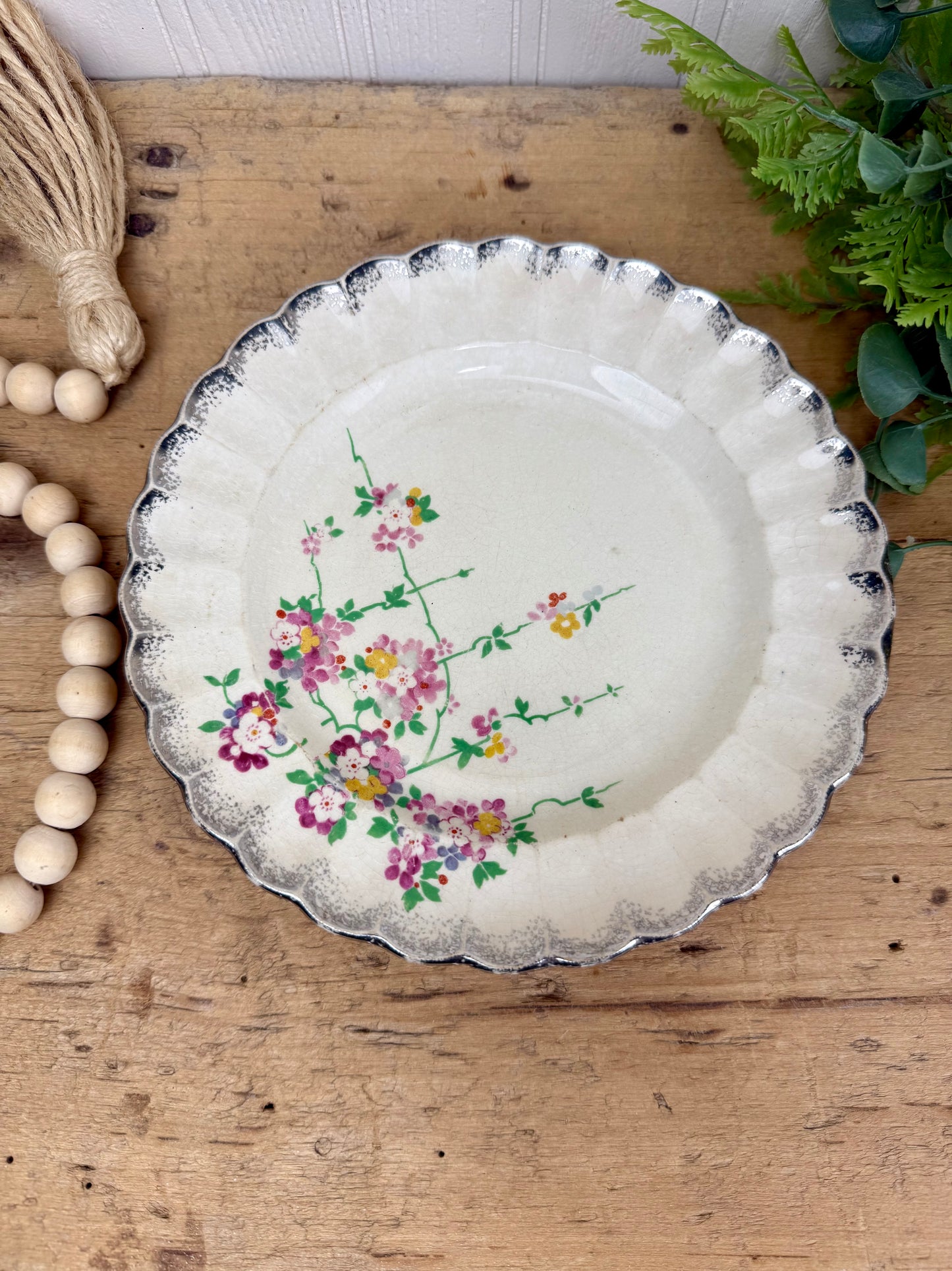 Vintage Sebring Ivory Porcelain Plate