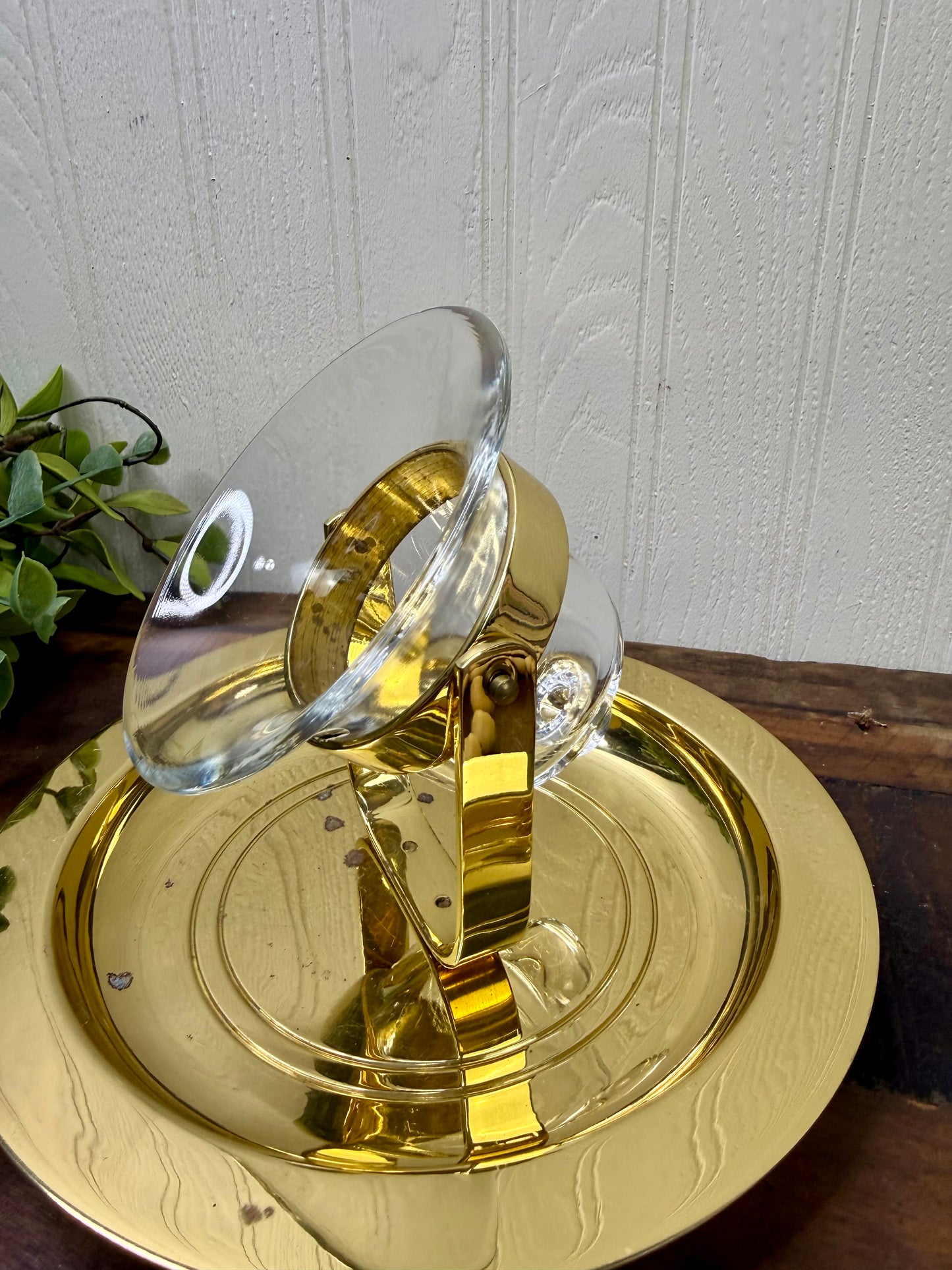 Vintage PartyLite Brass Nautical Gimbal Candle Holder
