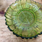 Vintage Indiana Glass Co. Avocado Green Sunflower Dip Bowl