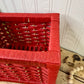 Vintage Rectangular Red Storage Basket