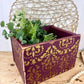 Handmade Reclaimed Wood Purple Box with Gold Details