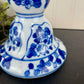 Vintage Blue & White Ceramic Candle Holder