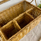 Vintage Wicker Storage Basket with Dividers