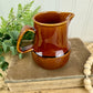 Vintage Brown Stoneware Creamer