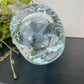 Vintage Clear Bubbled Art Glass Apple Paperweight