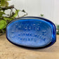 Vintage Cobalt Blue Glass Medicine Bottle with Greenery