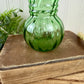 Vintage Anchor Hocking Green Glass Ivy Ball Ribbed Vase