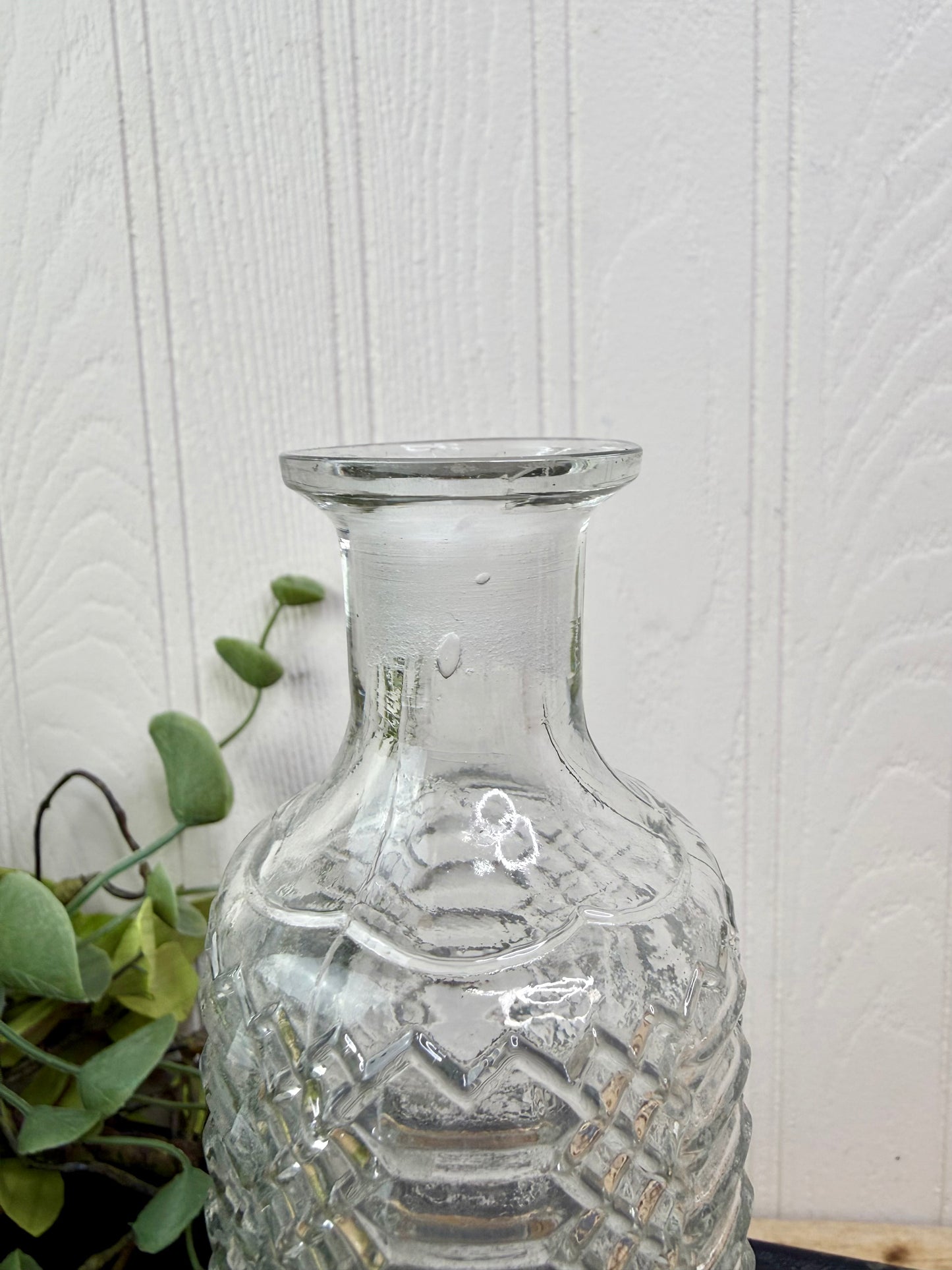 Vintage Diamond Patterned Crystal Decanter