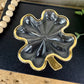 Vintage Jeannette Glass Four Leaf Clover Trinket Dish