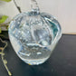 Vintage Clear Bubbled Art Glass Apple Paperweight