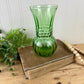 Vintage Anchor Hocking Green Glass Ivy Ball Ribbed Vase
