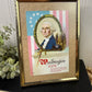 Antique George Washington Patriotic Embossed Postcard in Brass Frame