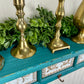 Upcycled Teal Painted Shelf with Hooks