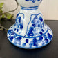 Vintage Blue & White Ceramic Candle Holder