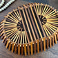 Vintage Mid-Century Bamboo Slat Basket