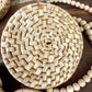 Vintage Wicker Coaster Set with Holding Case