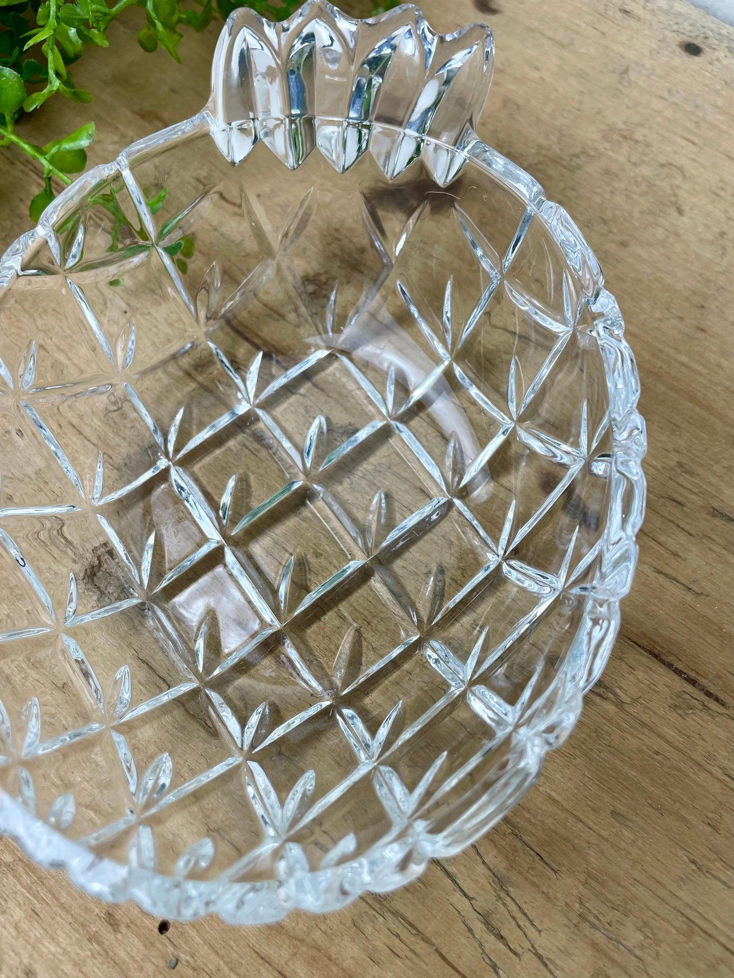 Vintage Clear Glass Pineapple Trinket Dish