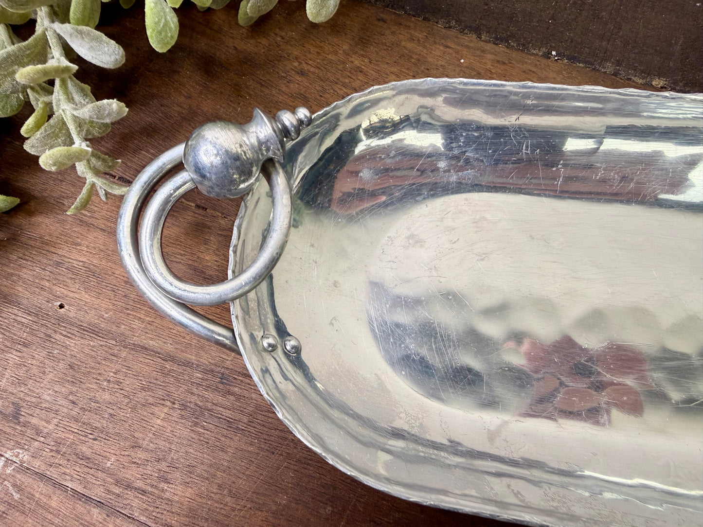 Vintage Hammered B.W. Buenilum Aluminum Serving Tray