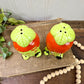 Vintage Mid-Century Carrot Salt & Pepper Shaker Set with Chippy Paint
