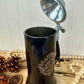 Vintage Black Glass Beer Stein with Pewter Lid