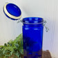 Vintage Cobalt Blue Glass Canister with Wire Clasp