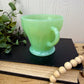 Vintage Anchor Hocking Jadeite Shell Swirl Sugar Bowl