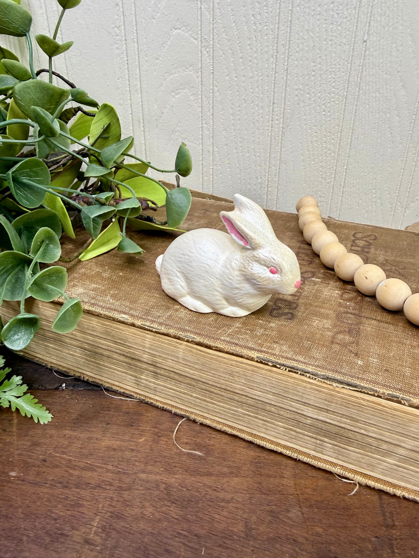 Vintage Mini Ceramic Laying Bunny Figurine