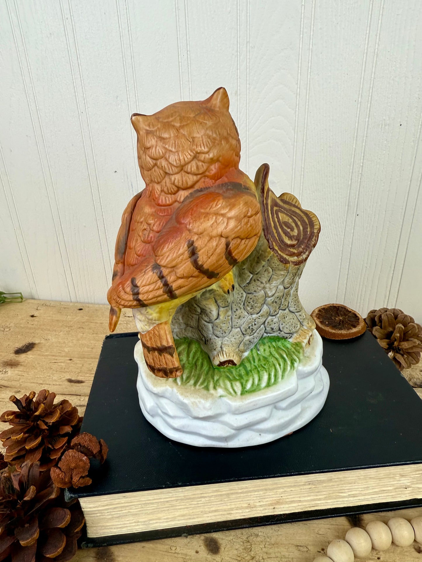 Vintage Ceramic Mama & Baby Owl Figurine