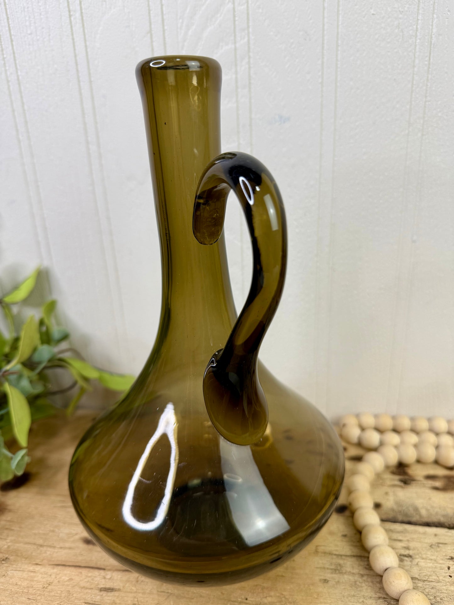 Vintage Empoli Mid-Century Art Glass Pitcher