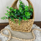 Vintage Hanging Wall Basket with Greenery