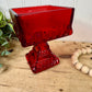 Vintage Jeannette Glass Square Pedestal Wedding Bowl Candy Dish
