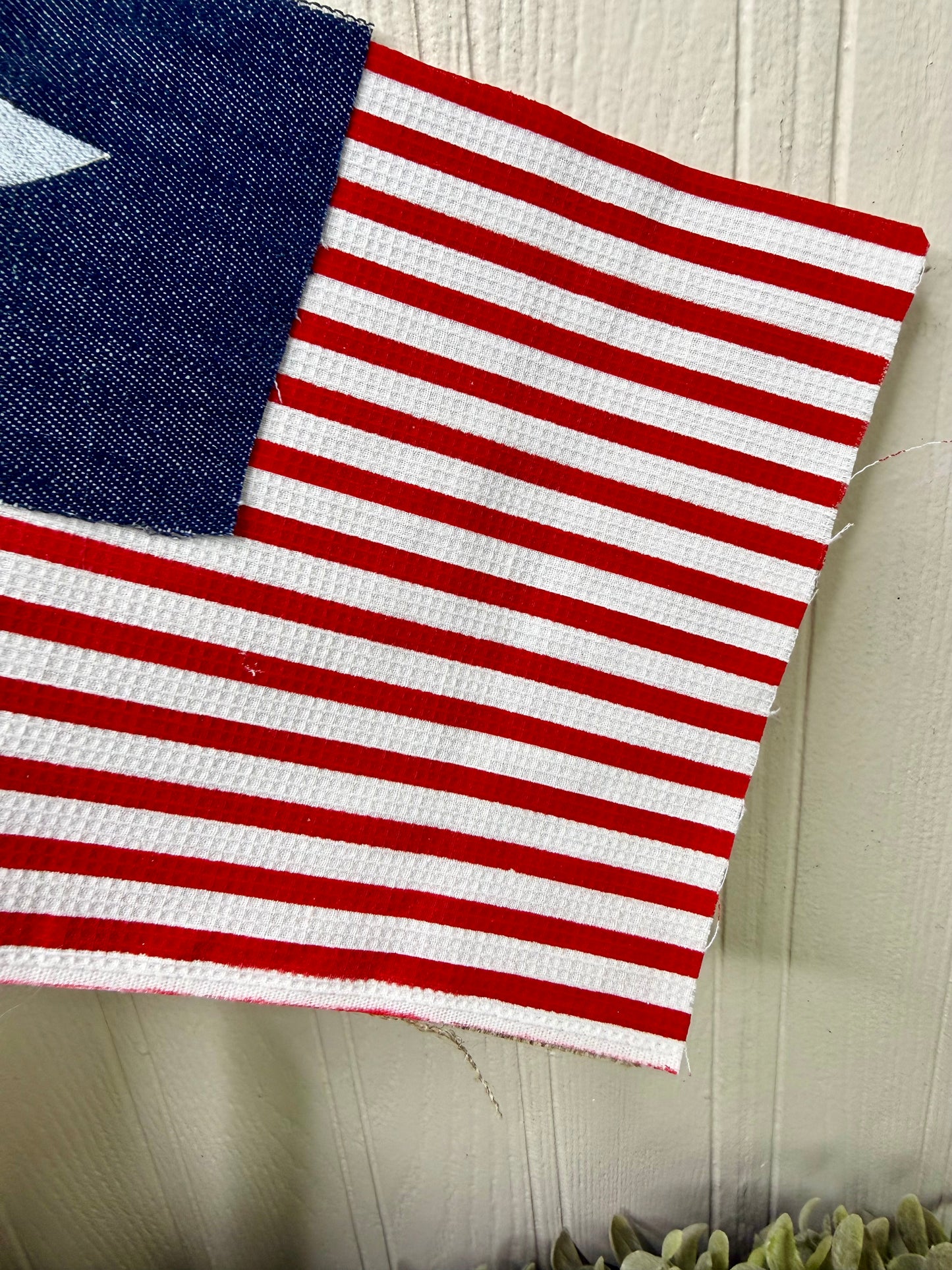 Handmade Spindle Flag with Stripe Pattern