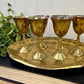 Vintage Mini Brass Barware Set with Goblets & Tray