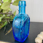 Vintage Miniature Blue Glass Bitters Bottle