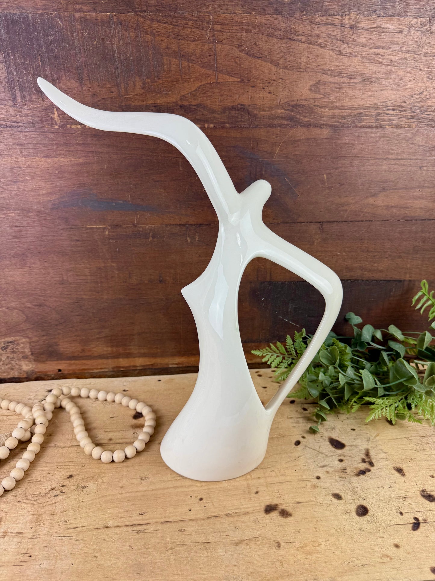 Vintage Mid-Century Seagull in Flight Ceramic Statue