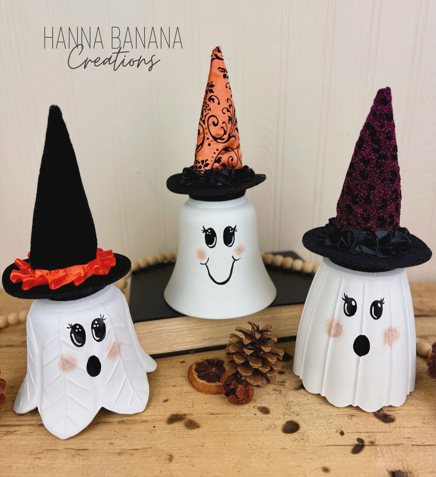 Handmade Light Shade Ghost with Orange Hat