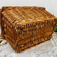 Vintage Rectangular Basket with Wood Handles