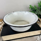 Vintage Small Enamel Bowl with Black Rim