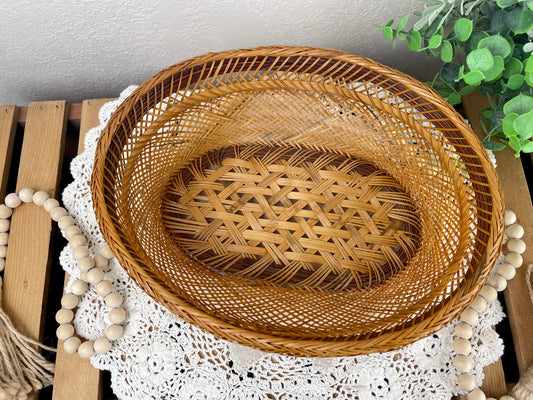 Vintage Wicker Oval Basket