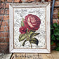 Handmade Upcycled Frame Wall Art with Rose