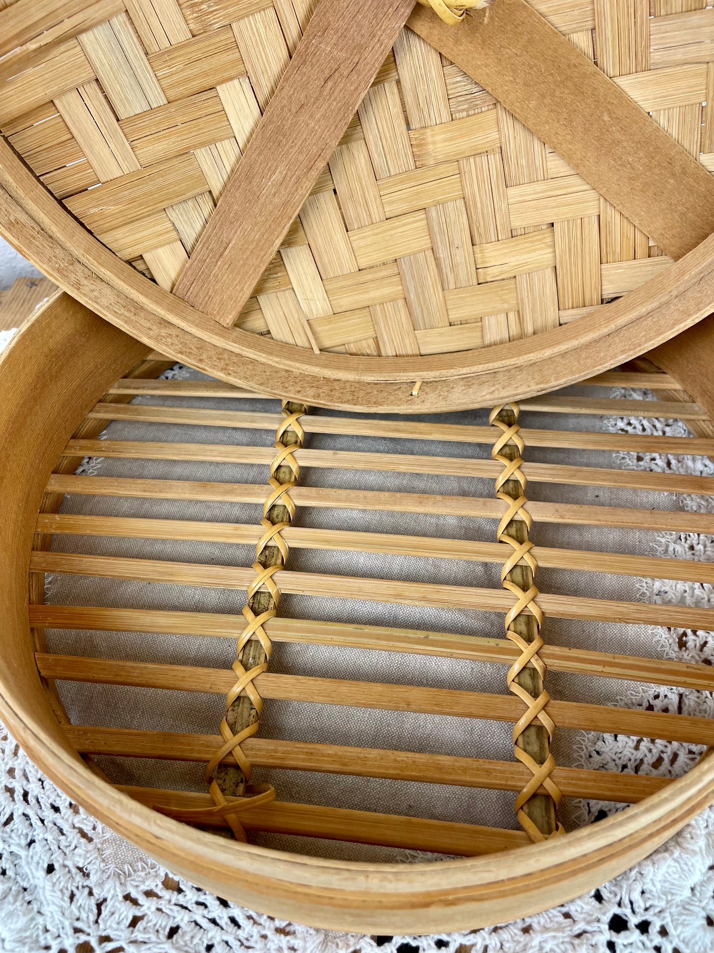 Vintage Bamboo Steamer Basket