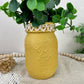 Handmade Textured Jar Vase with Greenery