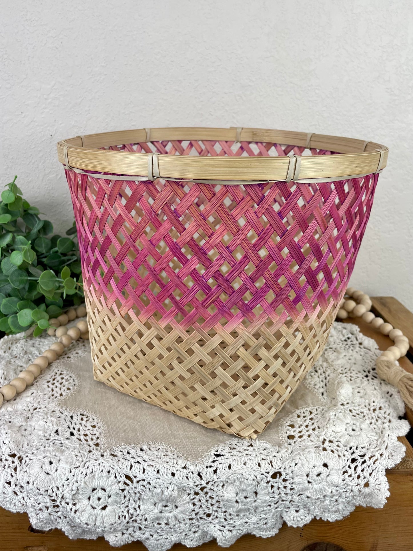 Vintage Pink Ombré Basket