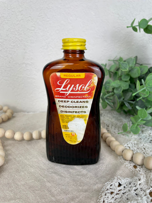 Vintage Amber Lysol Bottle