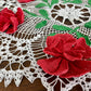 Vintage Handmade Doily with Roses